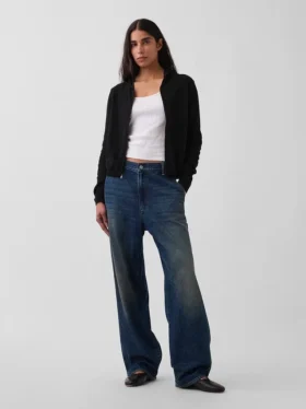 Bluza z kapturem o luźnym kroju, w 100% z bawełny, zapinana na zamek