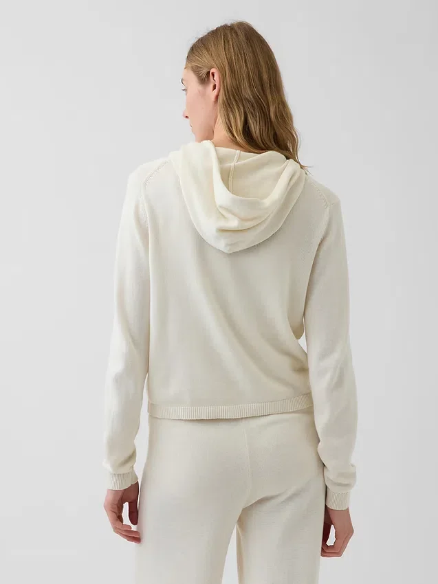 Bluza z kapturem o luźnym kroju, w 100% z bawełny, zapinana na zamek