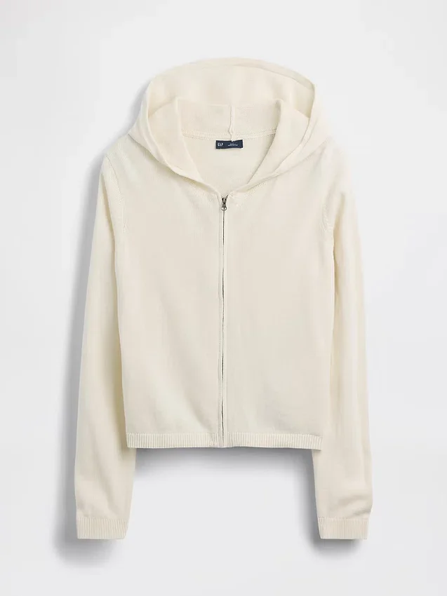 Bluza z kapturem o luźnym kroju, w 100% z bawełny, zapinana na zamek
