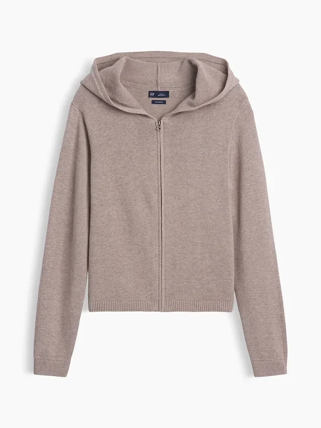 Bluza z kapturem o luźnym kroju, w 100% z bawełny, zapinana na zamek
