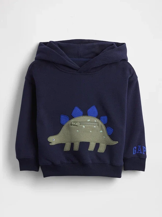 Bluza z kapturem Vintagesoft Dino-Pocket dla Niemowląt i Maluchów