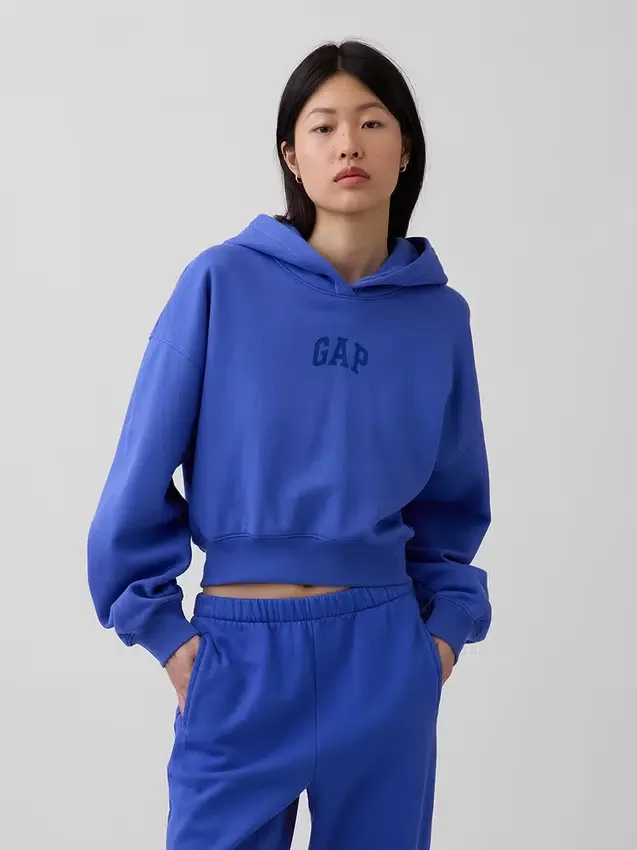 Bluza z kapturem Vintagesoft Oversized Crop Logo