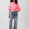 Bluza z kapturem Vintagesoft Oversized Crop Logo