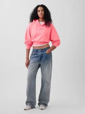Bluza z kapturem Vintagesoft Oversized Crop Logo