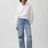 Bluza z kapturem Vintagesoft Oversized Crop Logo