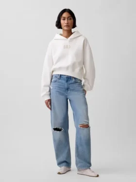 Bluza z kapturem Vintagesoft Oversized Crop Logo