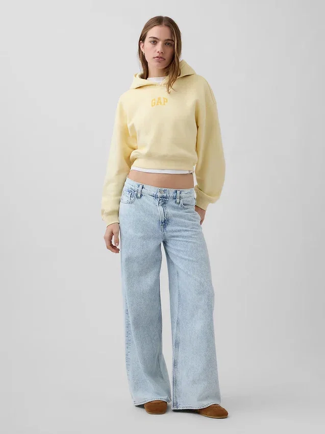 Bluza z kapturem Vintagesoft Oversized Crop Logo