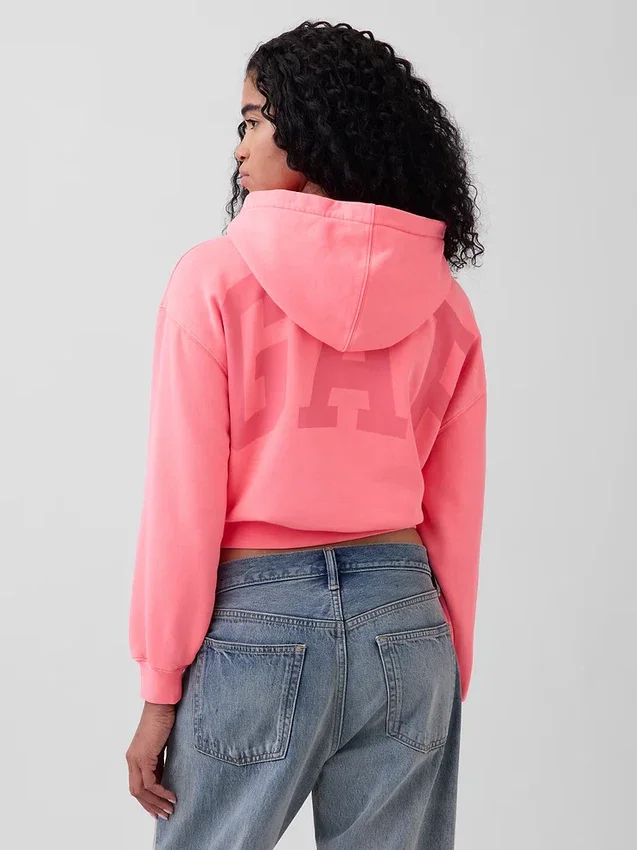 Bluza z kapturem Vintagesoft Oversized Crop Logo