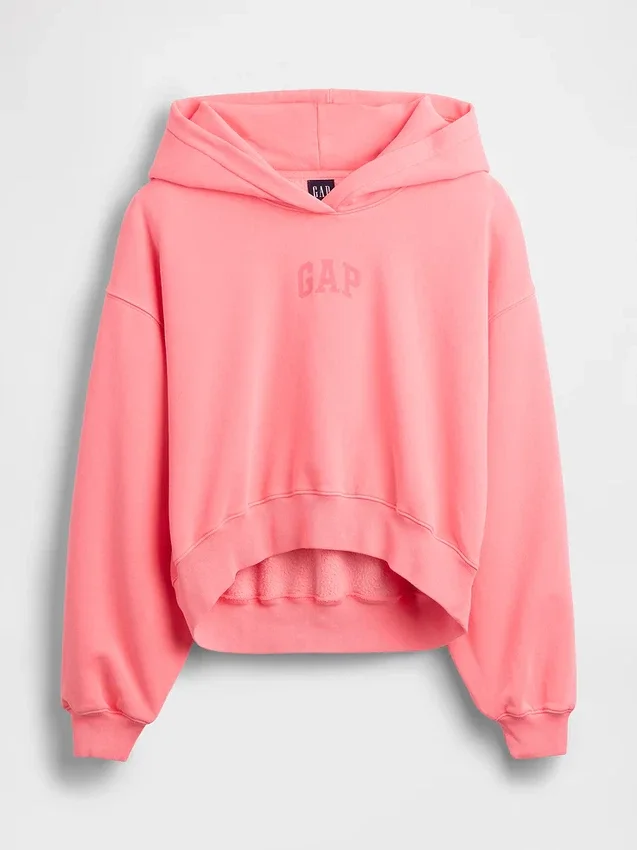 Bluza z kapturem Vintagesoft Oversized Crop Logo