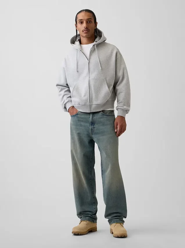Bluza z kapturem Vintagesoft Oversized Crop Zip