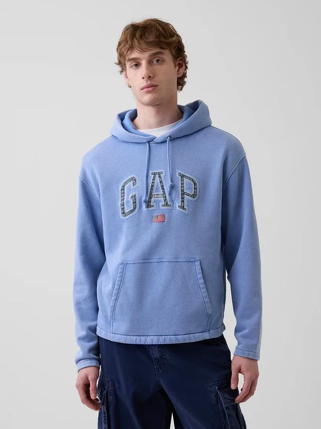 Bluza z kapturem Vintagesoft Oversized z logo Americana