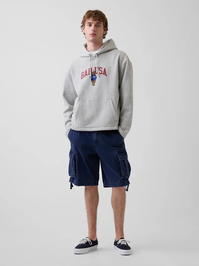 Bluza z kapturem Vintagesoft Oversized z logo Americana