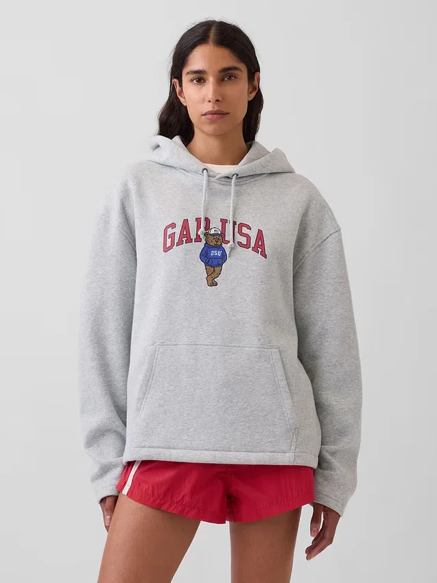 Bluza z kapturem Vintagesoft Oversized z logo Americana