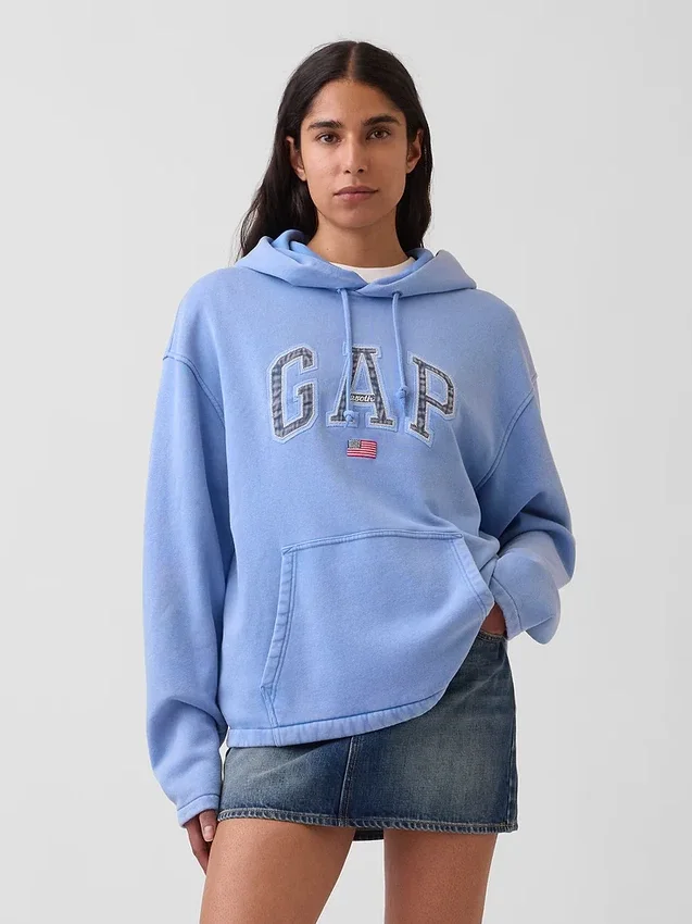 Bluza z kapturem Vintagesoft Oversized z logo Americana