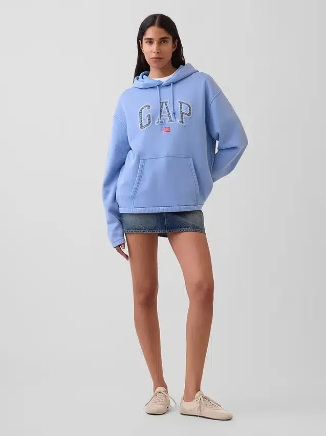 Bluza z kapturem Vintagesoft Oversized z logo Americana