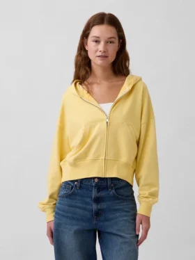 Bluza z kapturem z miękkiej dzianiny frotte „Vintage”