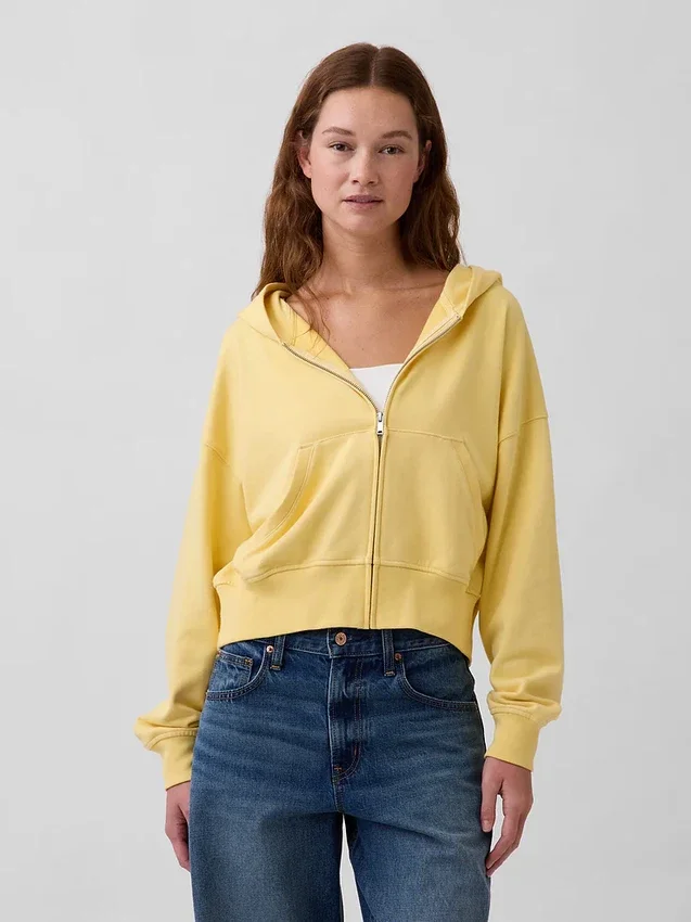 Bluza z kapturem z miękkiej dzianiny frotte „Vintage”