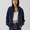 Bluza z kapturem z miękkiej dzianiny frotte „Vintage”