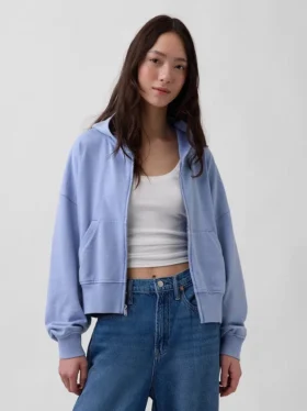 Bluza z kapturem z miękkiej dzianiny frotte „Vintage”