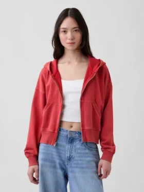 Bluza z kapturem z miękkiej dzianiny frotte „Vintage”