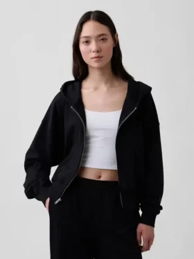 Bluza z kapturem z miękkiej dzianiny frotte „Vintage”