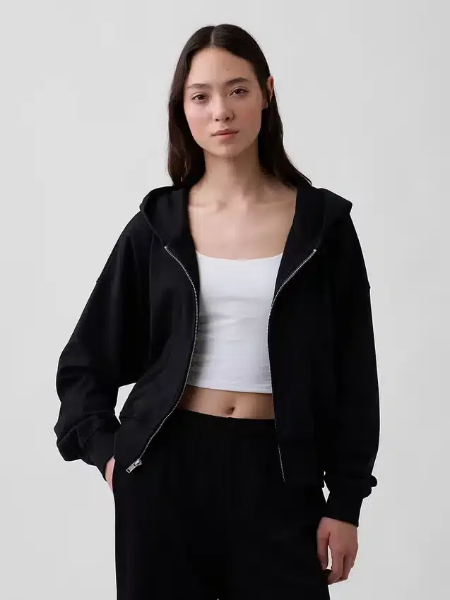 Bluza z kapturem z miękkiej dzianiny frotte „Vintage”