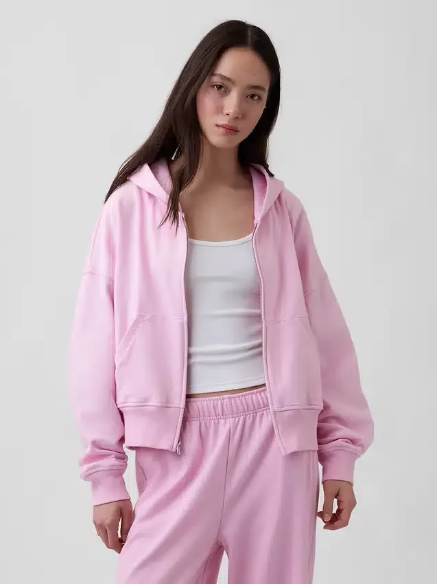 Bluza z kapturem z miękkiej dzianiny frotte „Vintage”