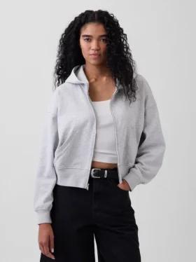 Bluza z kapturem z miękkiej dzianiny frotte „Vintage”