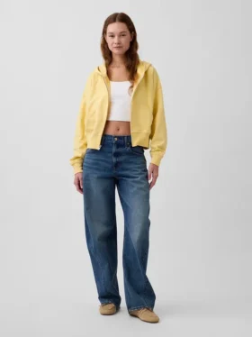 Bluza z kapturem z miękkiej dzianiny frotte „Vintage”