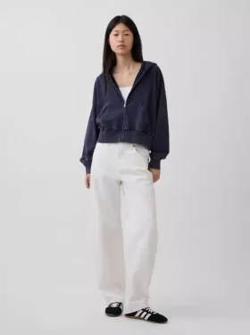 Bluza z kapturem z miękkiej dzianiny frotte „Vintage”