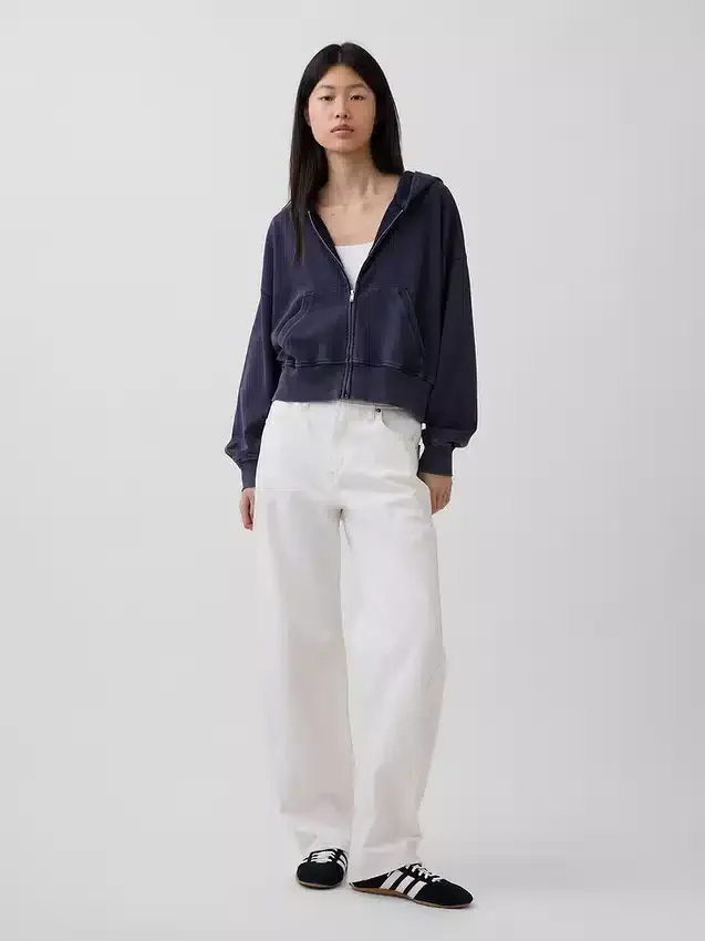 Bluza z kapturem z miękkiej dzianiny frotte „Vintage”