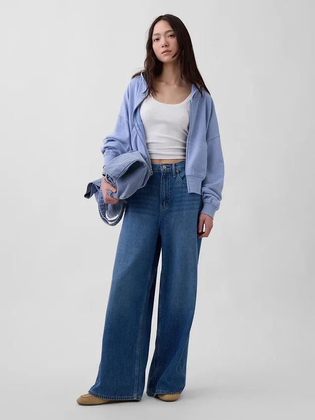 Bluza z kapturem z miękkiej dzianiny frotte „Vintage”