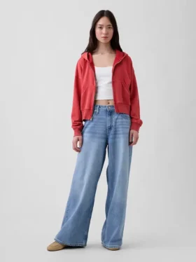 Bluza z kapturem z miękkiej dzianiny frotte „Vintage”