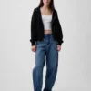 Bluza z kapturem z miękkiej dzianiny frotte „Vintage”