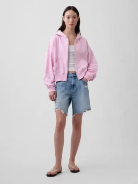 Bluza z kapturem z miękkiej dzianiny frotte „Vintage”