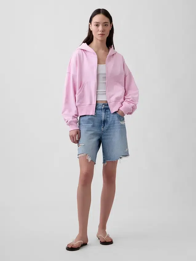 Bluza z kapturem z miękkiej dzianiny frotte „Vintage”