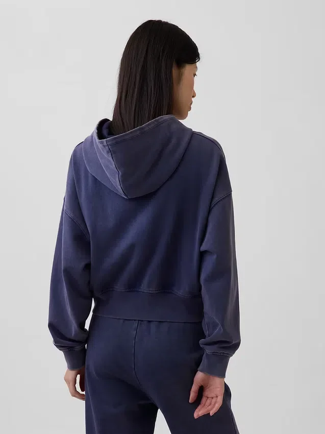 Bluza z kapturem z miękkiej dzianiny frotte „Vintage”