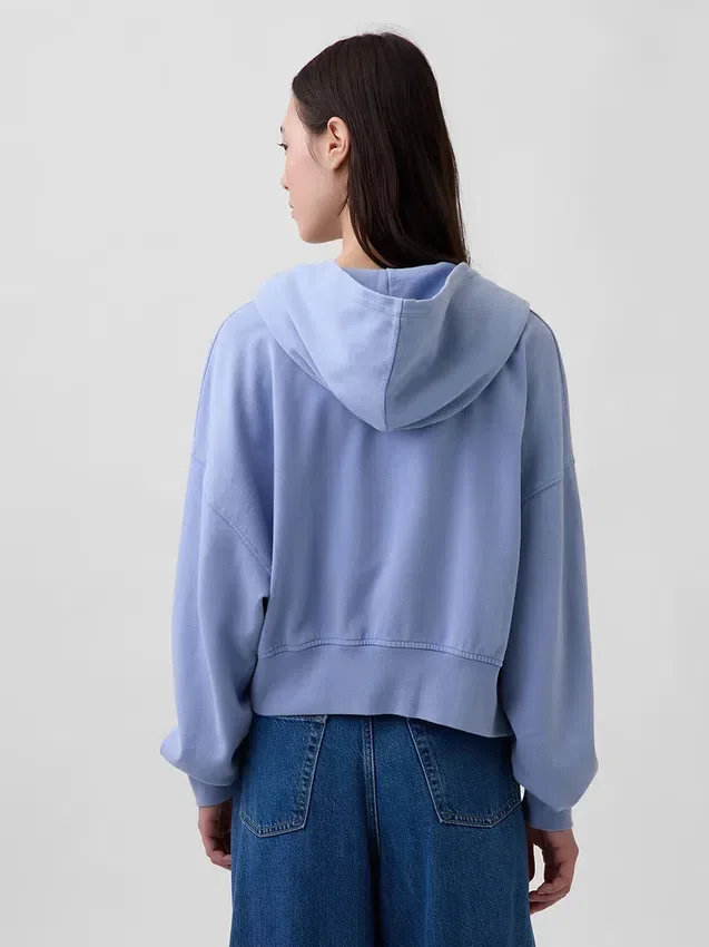 Bluza z kapturem z miękkiej dzianiny frotte „Vintage”