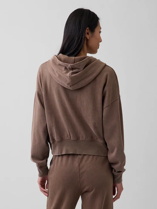 Bluza z kapturem z miękkiej dzianiny frotte „Vintage”
