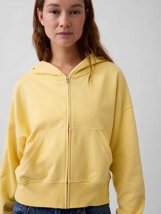 Bluza z kapturem z miękkiej dzianiny frotte „Vintage”