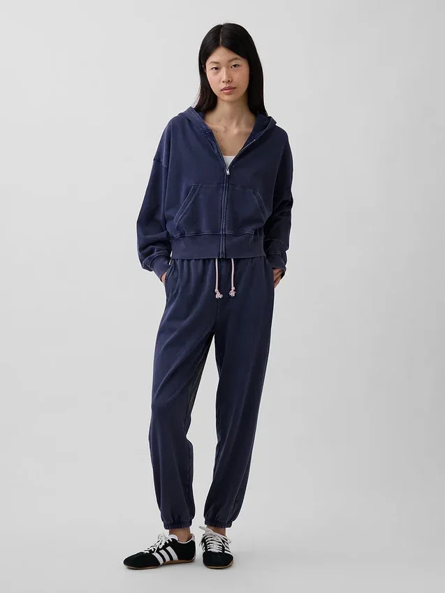 Bluza z kapturem z miękkiej dzianiny frotte „Vintage”