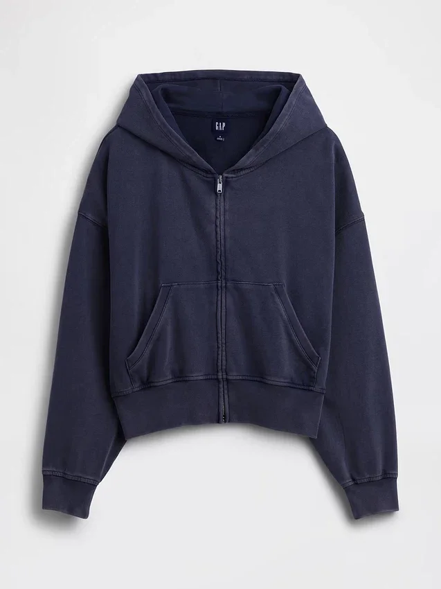 Bluza z kapturem z miękkiej dzianiny frotte „Vintage”