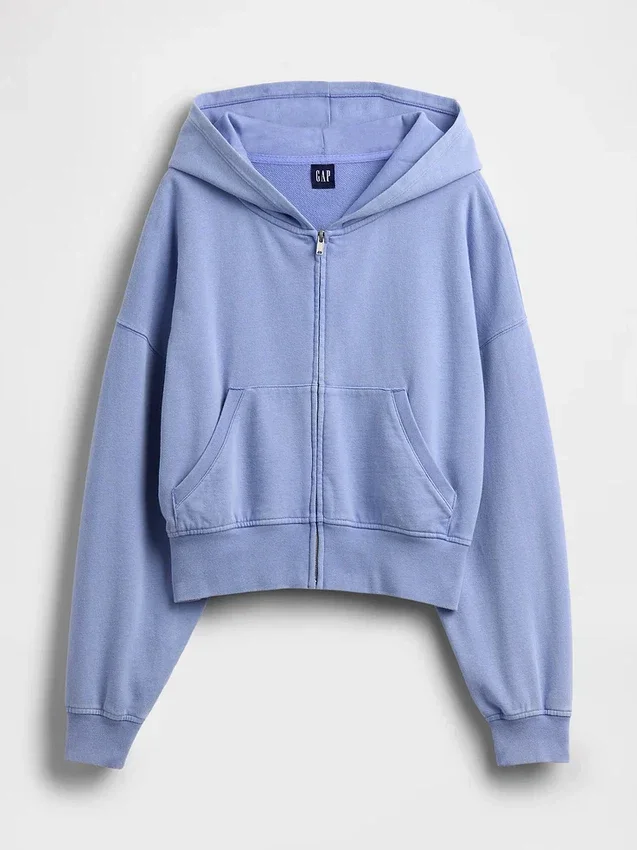 Bluza z kapturem z miękkiej dzianiny frotte „Vintage”