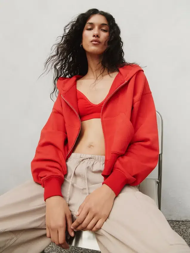 Bluza z kapturem z miękkiej dzianiny frotte „Vintage”