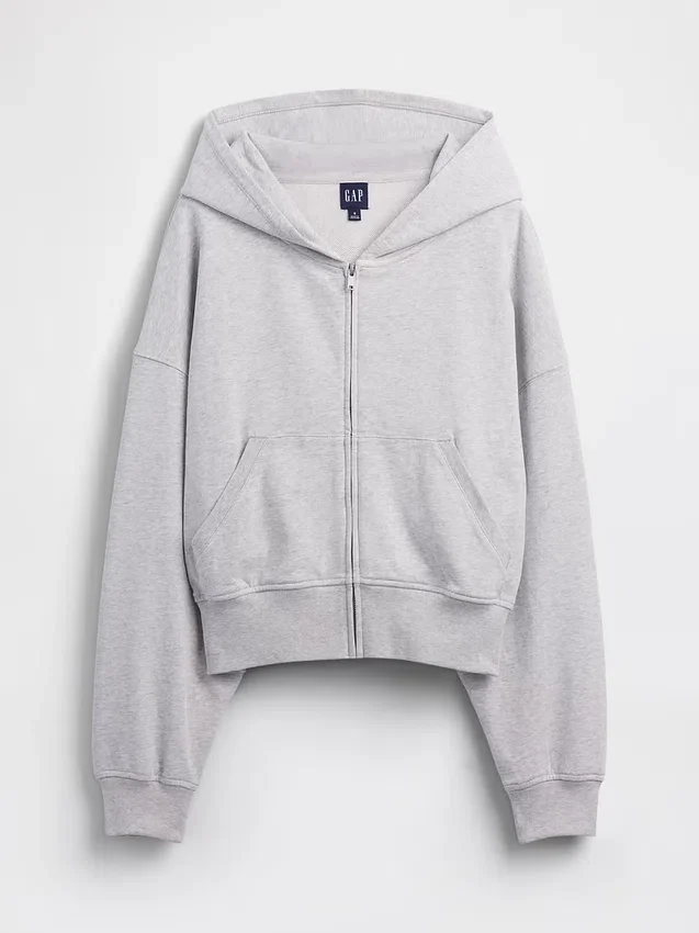 Bluza z kapturem z miękkiej dzianiny frotte „Vintage”