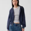 Bluza z kapturem z miękkiej frotte Vintagesoft, oversize, z zamkiem i klinowym krojem