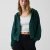 Bluza z kapturem z miękkiej frotte Vintagesoft, oversize, z zamkiem i klinowym krojem