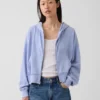 Bluza z kapturem z miękkiej frotte Vintagesoft, oversize, z zamkiem i klinowym krojem