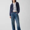 Bluza z kapturem z miękkiej frotte Vintagesoft, oversize, z zamkiem i klinowym krojem