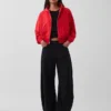 Bluza z kapturem z miękkiej frotte Vintagesoft, oversize, z zamkiem i klinowym krojem